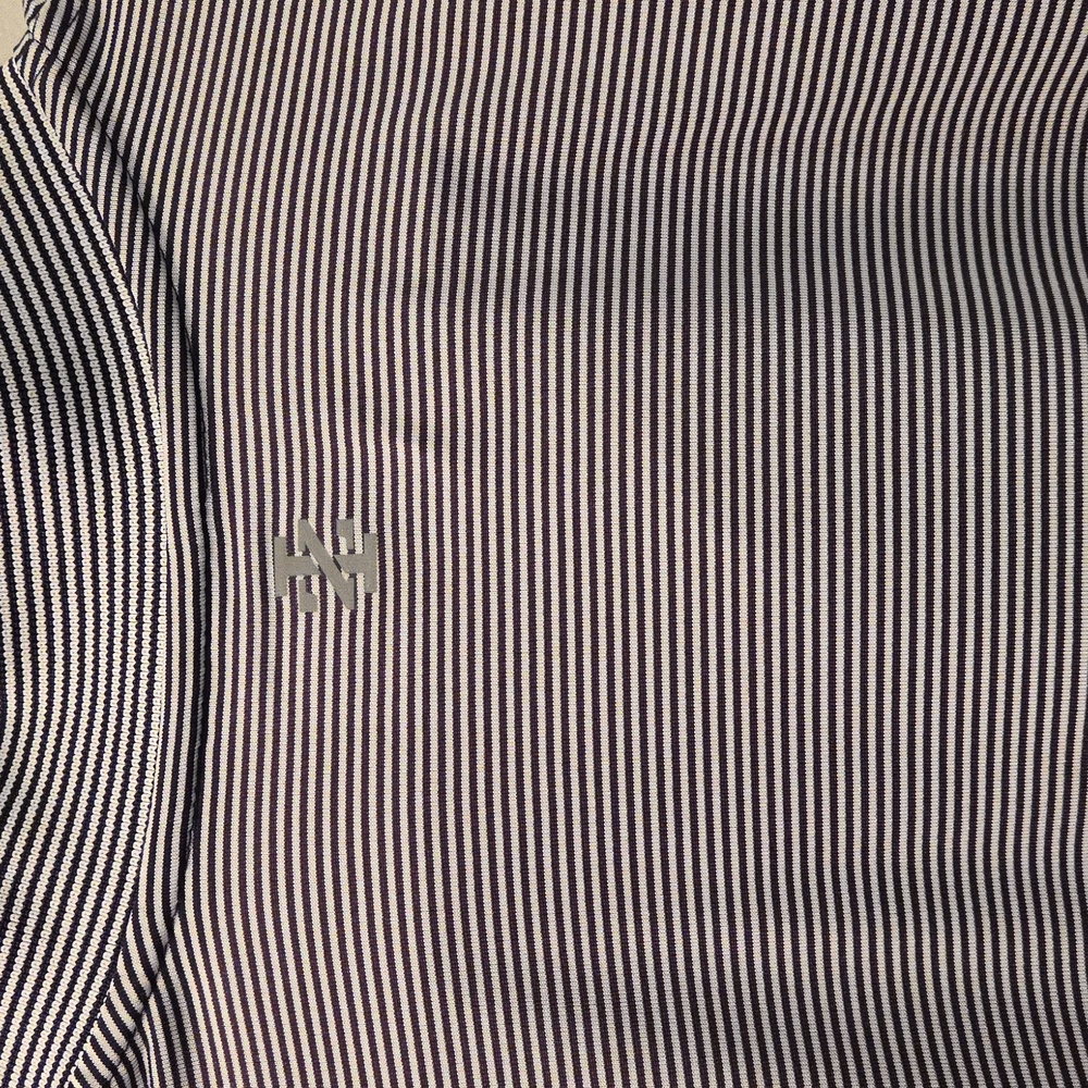 IZOD Golf Performance Polo, Mens Large. Grey And White Horizontal Stripe Pattern - Picture 5 of 5